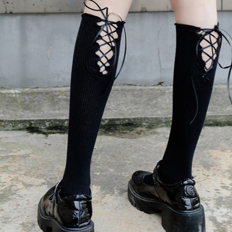 Lace-up Hollow Cute Calf Socks