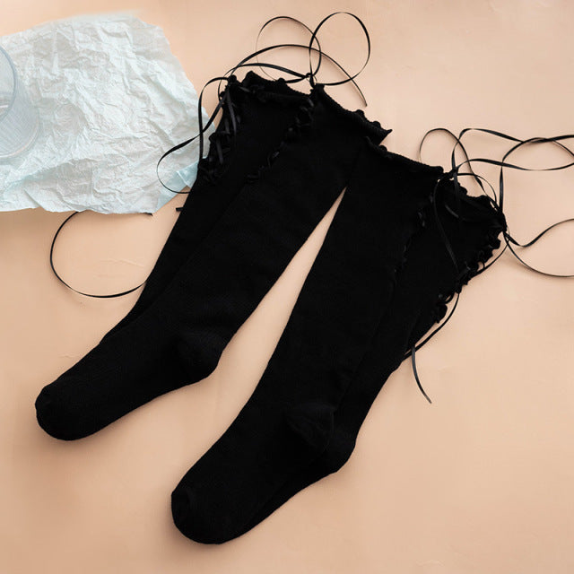 Lace-up Hollow Cute Calf Socks