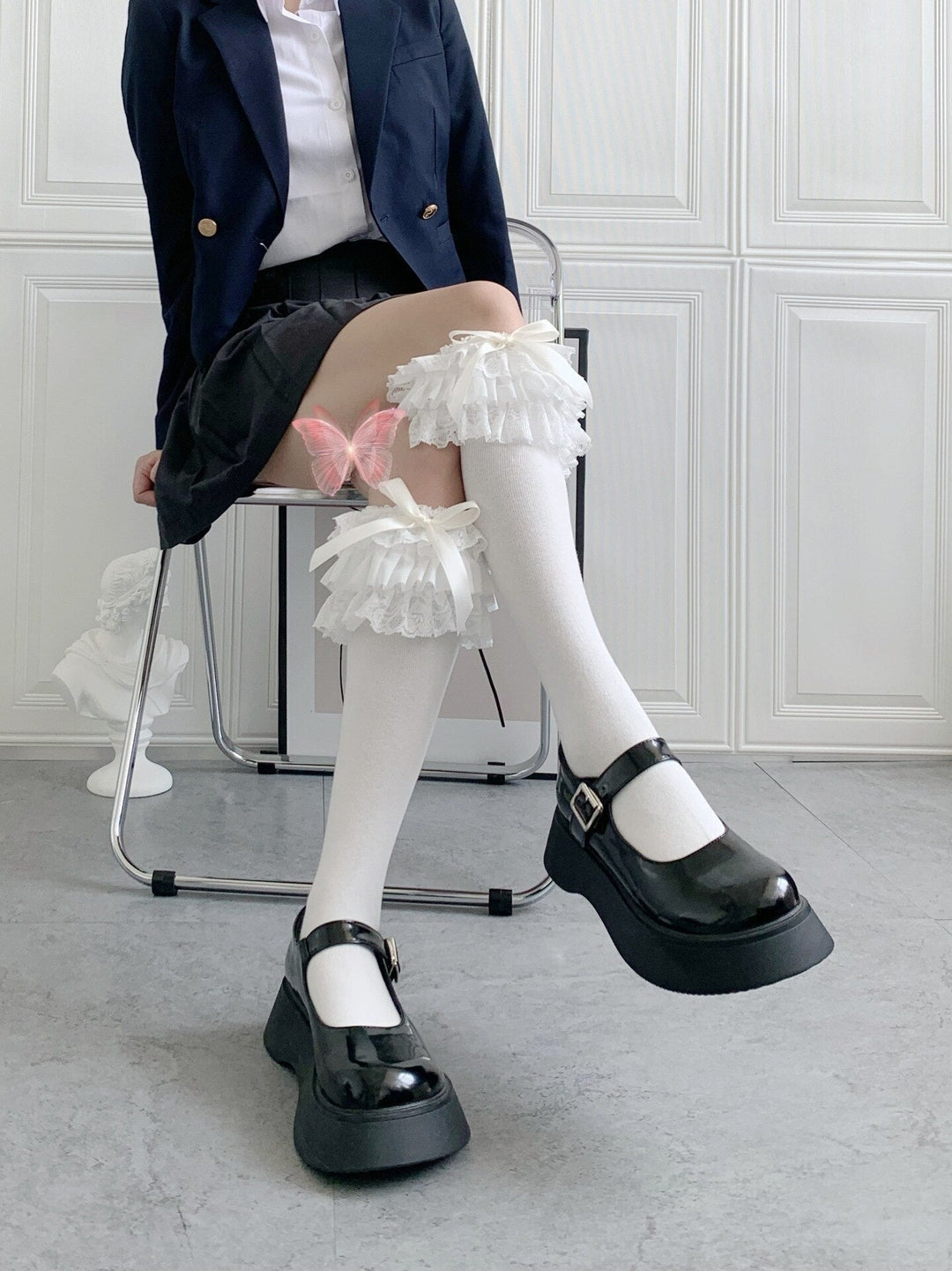 Knee High Socks Lovely&Cute Lace Ruffle Bow
