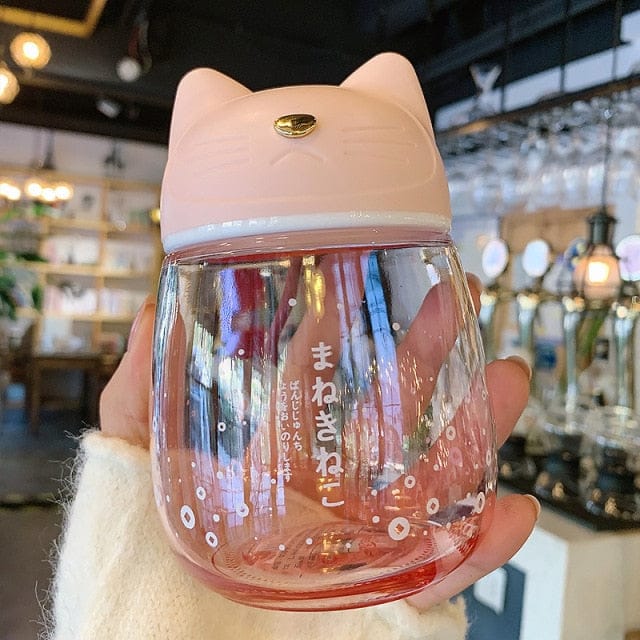 Kawaii Sakura Cat Small Water Bottle