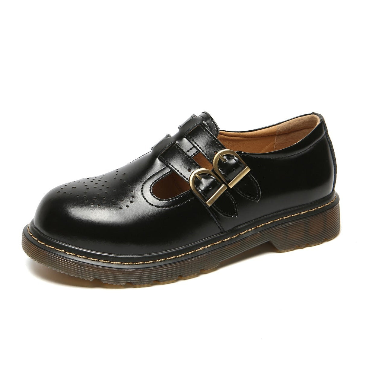 Double Buckle Strap Mary Jane Shoes Flats – ubekeen