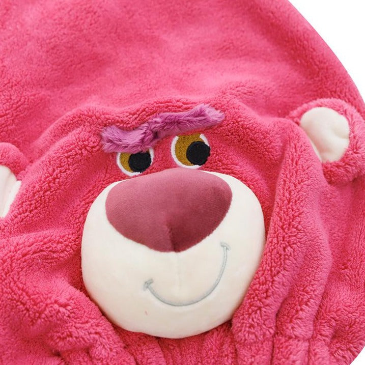 Toy Story Lotso Bear Coral Fleece Hair Drying Cap