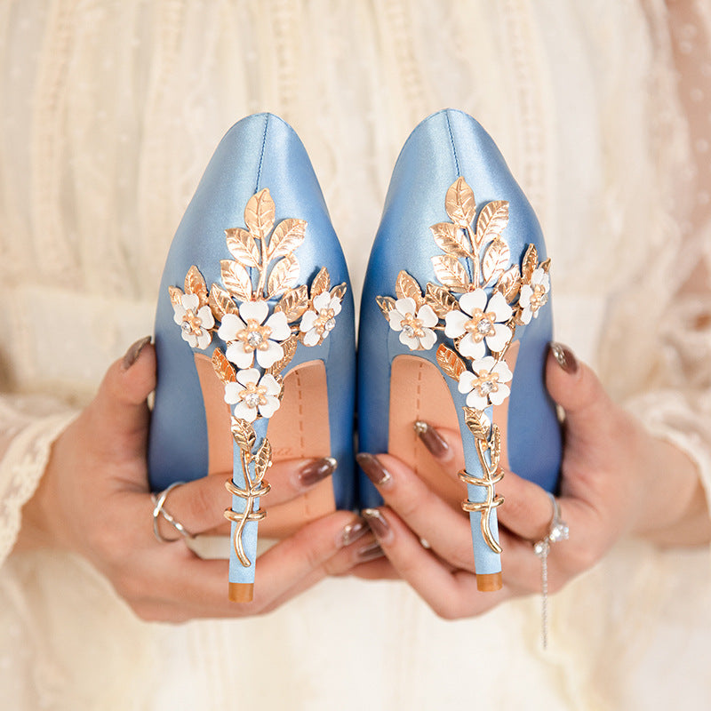 Wedding Shoes for Bride High Heel Pumps Prom Dress Shoes