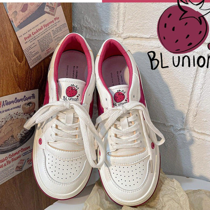 Women Cute Strawberry Sneakers Light Flat Shoes