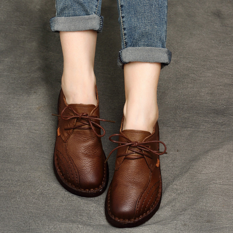 Women Handmade Oxfords Leather Shoes