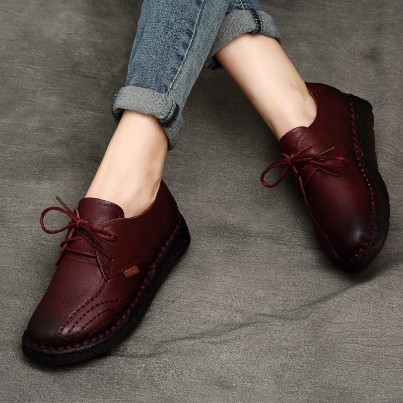 Women Handmade Oxfords Leather Shoes