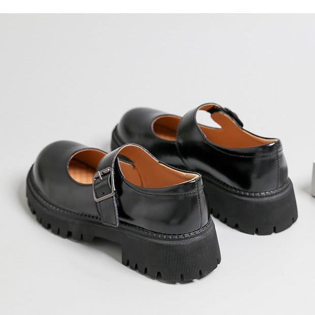 Women Vintage Leather Mary Janes Shoes