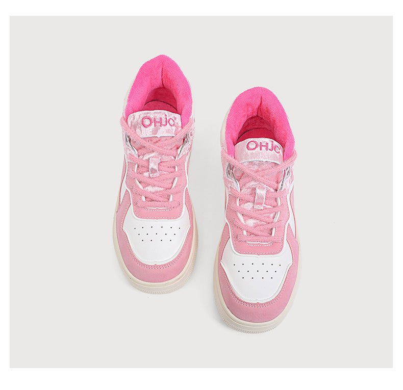 Womens Kawaii Pink Sneakers Shoes